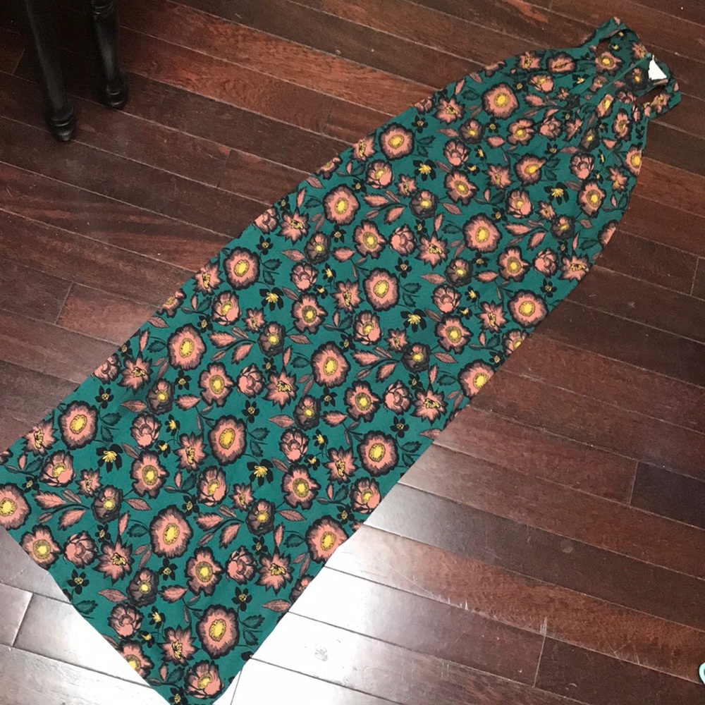 Everly Floral Sleeveless Racerback Maxi Dress - Green
